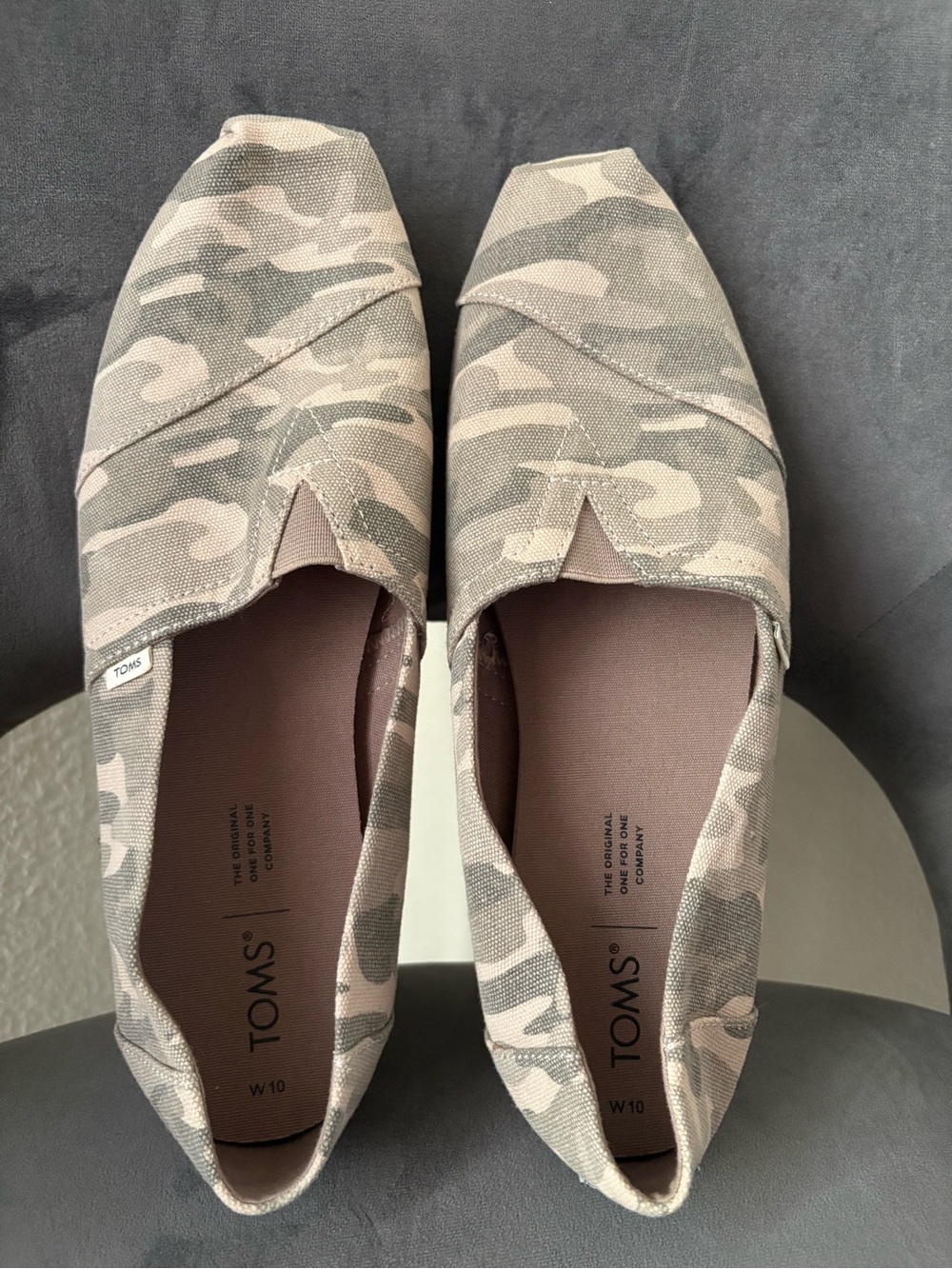 TOMS Camo Slip-On Shoes - Taupe & Olive
